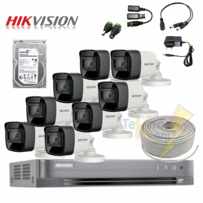 Cctv Kit Pro Hikvision Dvr 8ch + 8 Cam 2mp