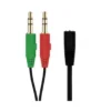Adaptador Audifono Microfono. 1 hembra 2 machos.