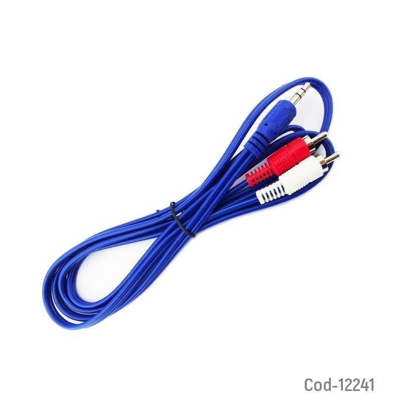 CABLE AUDIO 3M PLUG RCA X2 AZUL