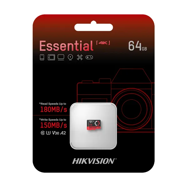 Memoria Micro Sd Sdxc 64Gb/C10/V30/A2/4K Hs-Tf-E3 64G/180Mb/150Mb Hikvision