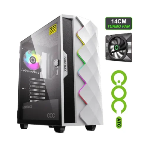 Gabinete Gamer Diamond Coc White/1 Fan Argb/Atx/Matx/Sin Fuente Gamemax