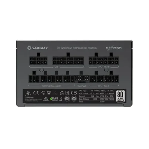 Fuente Poder 1050W/80 Plus Certificada Rampage/Gx1050 Pro Black Gamemax 2 Fuente Poder 1050W/80 Plus Certificada Rampage/Gx1050 Pro Black Gamemax