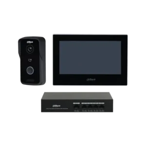 DHI-KTP03/DHI-VTO2111D-P-S3/DHI-VTH2621G-P. Kit video portero monitor interior 7" VTO y Switch 4 interfaces