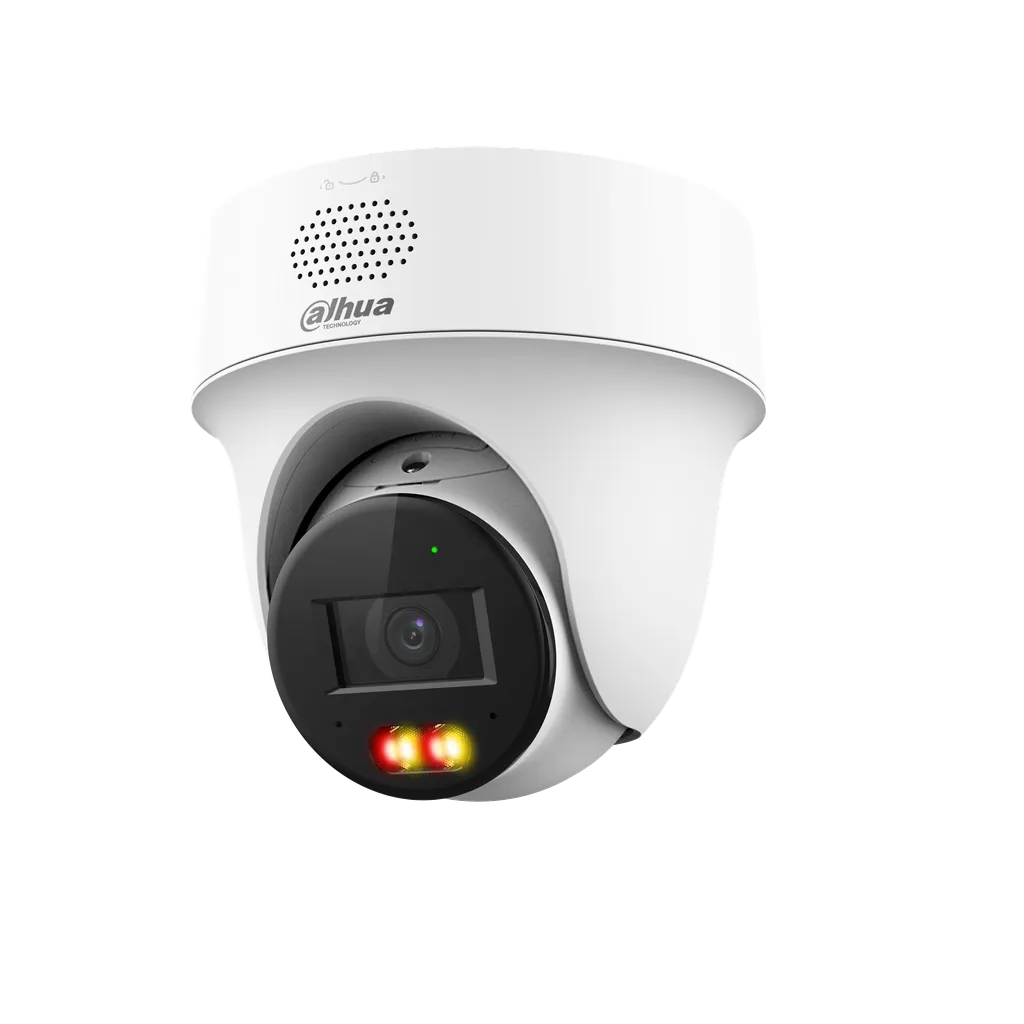 Cámara PT IP domo de 4 MP/ lente de 2.8 mm/ Detección de humanos y vehículos/ Protección Perimetral/ Disuasión activa/ Iluminador Dual inteligente/ Audio bidireccional/ PoE/ IP66