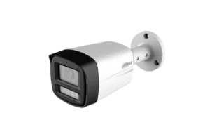 DH-HAC-HFW1200TLMN-IL-T-0280B-DIP. Cámara Dahua HDCVI tipo bullet de 2MP lente fijo de 2.8mm iluminación dual de hasta 40m protección IP67 con audio bi direccional.