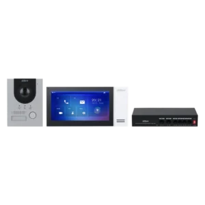 DHI-KTP01L(F)/DHI-VTO2201F-P-S2/DHI-VTH2421FW-P. Kit Video Portero IP Dahua. Cableado Incluye Switch, Pantalla VTH2421FW-P+VTO2201F-P.