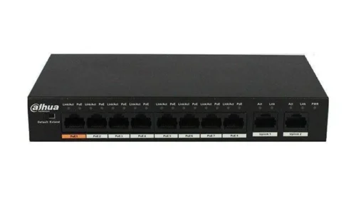 DH-PFS3010-8ET-96-V2- Switch POE 8 Puertos Dahua. Capa 2.8 puertos 10/100. 2 puertos 10/100/1000 RJ45.
