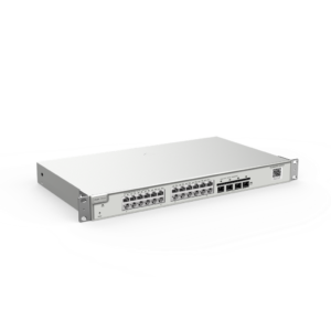RG-NBS3200-24GT4XS. Switch administrable de capa 2, 24 puertos Gigabit 4 puertos 10Gbps.