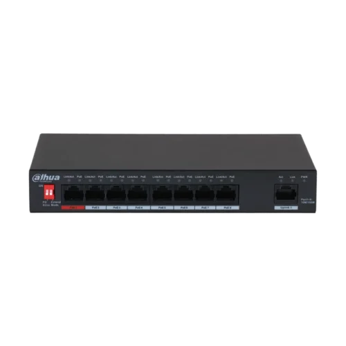 DH-PFS3009-8ET-96-V2. Switch Poe Dahua 8 Puertos 10/100 + 1 Uplink 96w No Admin