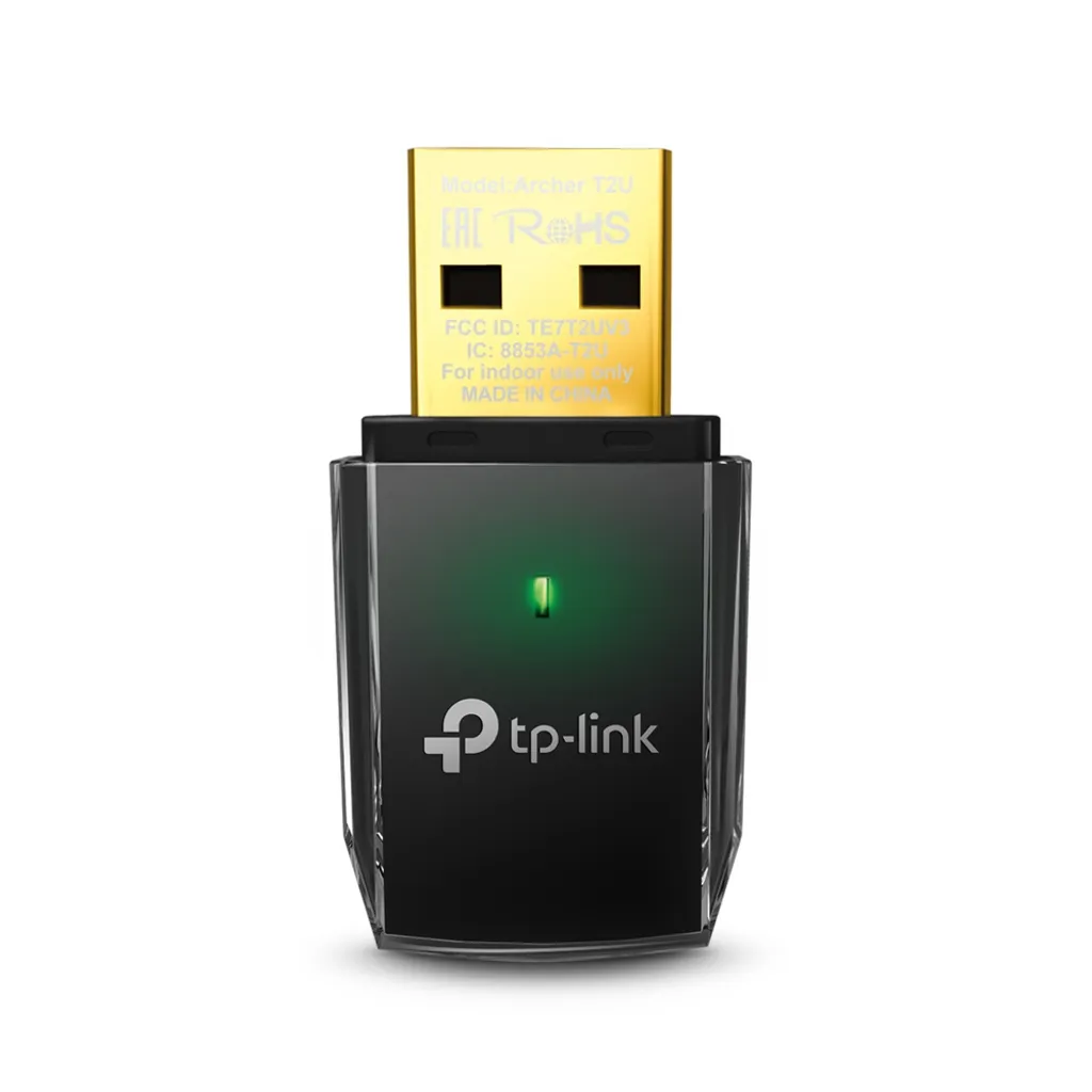 Adaptador Inalámbrico USB TP-Link Archer T2U Banda Dual AC600 Wi-Fi 2.4GHz/5GHz Negro