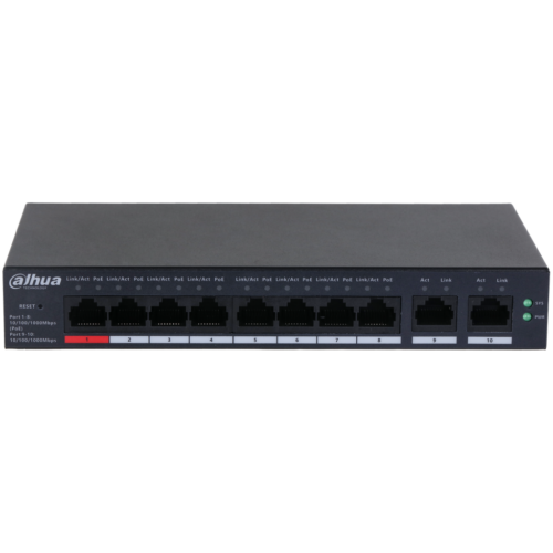 DH-CS4010-8GT-110. SWITCH 8 PUERTOS POE DAHUA GIGA. ADMIN CLOUD.