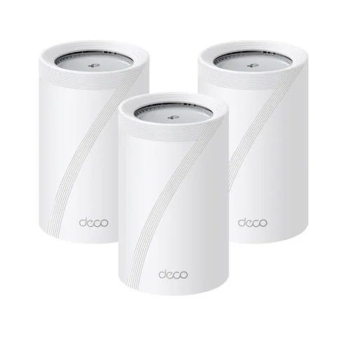 Deco BE65 Pro(3-pack). Pack de Router WiFi 7 Home Mesh BE11000 triple banda (5764Mbps en 6GHz, 4324Mbps en 5GHz y 688Mbps en 2.4GHz) 2 puertos 5Gb 1 Puerto 2.5Gb