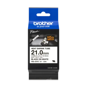 HSe251E_main HSe251e. Tubo BROTHER 23,6mm Termo retráctil 7,3-14,3mm Negro en Blanco de 1,5mt