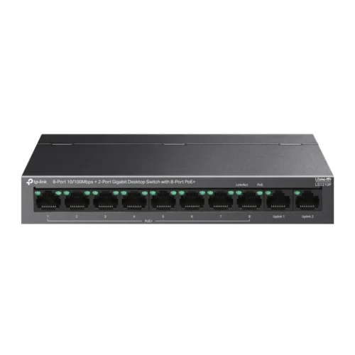 LS1210P. Switch tp-link de 8 puertos 10/100Mbps 2 puertos Gigaethernet, switch de escritorios con 8 puertos PoE+