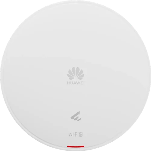 AP661. AP Huawei eKit Wifi 6 con velocidad de 6.575 Gbps cuenta con 3 bandas recomendado para 300 usuarios concurrentes cuenta con 1 puertos de 2.5Gbps y 1 puerto 1GE alcance optimo de 40m