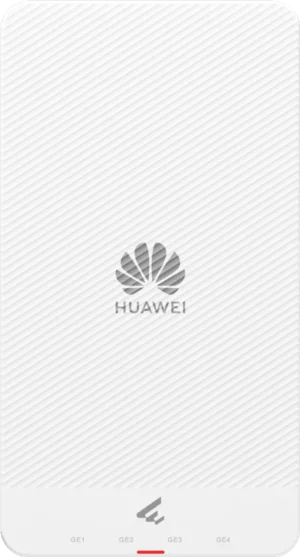 AP265E. AP de pared Huawei eKit Wifi 6 con velocidad de 2.975 Gbps con doble banda se recomienda para 64 usuarios concurrentes cuenta con 4 puerto de 1GE y un alcance optimo de 13m