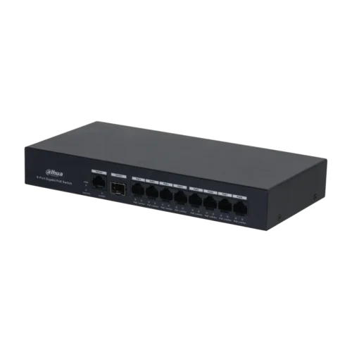 DH-PFS3110-8GT-65. Switch Dahua de 8 puertos PoE 2 Up-Link Gigaethernet.