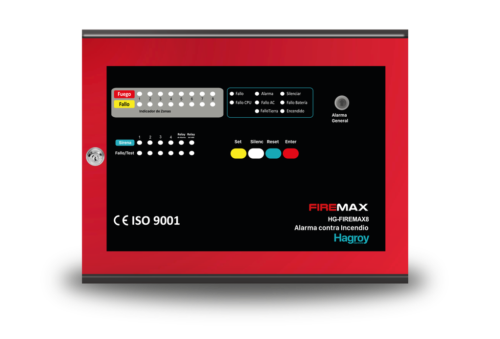 HG-FIREMAX8. Panel convencional de Incendio serie FireMax, 8 zonas supervisadas 4 salidas NAC certif
