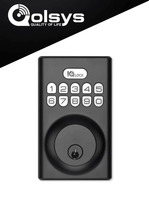 IQ LOCK-PGK-MB. PowerG Door lock, Satin Nickel
