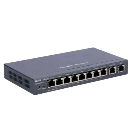 RG-EG210G-P-V3. Router administrado por la Nube de REYEE 10 puertas 10/100/1000 Base-T, 4 WAN recomendado para 200 clientes concurrentes