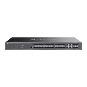 SG3428XF. Switch Omada con 24 puertos SFP 4 puertos SFP+ capacidad de switching de 128Gbps