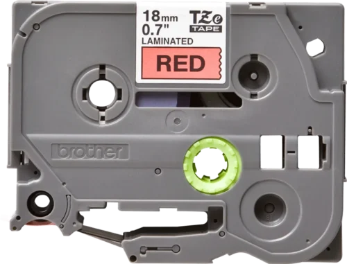TZe441. Cinta BROTHER 18mm Negro en Fondo Rojo 8mt p/PT-E300/E550/D600