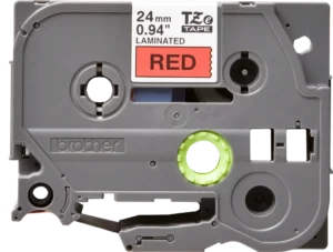 TZe451_1 TZe451. Cinta BROTHER 24mm Negro en Fondo Rojo 8mt p/PT-E550WVP/D600VP/P900W