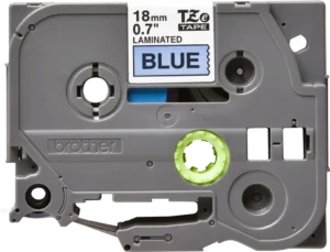 TZe541_1 TZe541. Cinta BROTHER 18mm Negro en Fondo Azul 8mt p/PT-E300VP/D600VP/E550WVP
