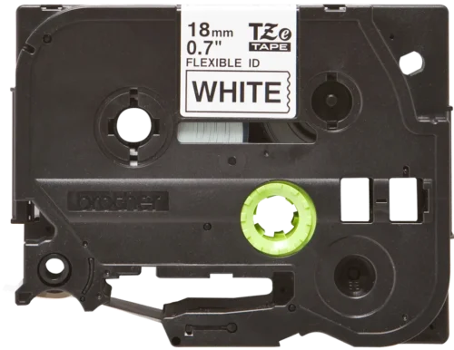 TZeFX241. Cinta BROTHER Flex 18mm Negro en Fondo Blanco 8mt p/PT-E300/E550/D600