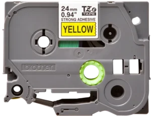 TZeS651_1 TZeS651. Cinta BROTHER E-P 24mm Negro en Fondo Amarillo 8mt p/PT-E550WVP/D600VP