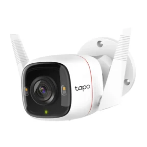 Tapo C320WS. Cámara IP Tapo wifi exterior tipo bullet 2K visión nocturna a color almacenamiento de hasta 256GB control por voz con asistente de Google y Amazon Alexa