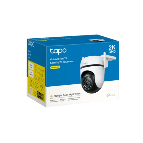 Tapo C520WS. Cámara WIFI Tapo tipo PT de exterior resolución de 2K con protección IP66 e IA (seguimiento de personas y vehículos)