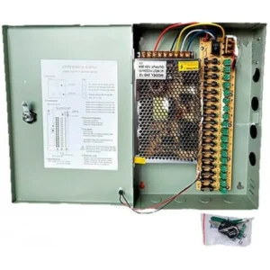 ZK-20A-9CH. Fuente de poder ZKTeco de 12 volt 20 amperes con 9 canales de conexión