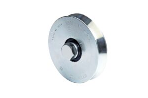 comunello-gate-300v-02-4 RZ-300V-120. Rueda para canal V de 120mm de 1 rodamiento soporta 240 Kg