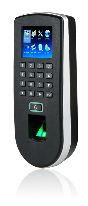 d8356723529c19044f4034f12b421853 F19. Terminal de control de acceso standalone con pantalla. huella/clave/tarjeta id. uso interior.