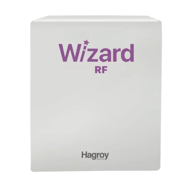 HG-WIZARD-RF. comunicador Hagroy de tipo universal con conexión Wifi, a su vez soporta hasta 16 pulsadores con un alcance de hasta 100m Línea vista