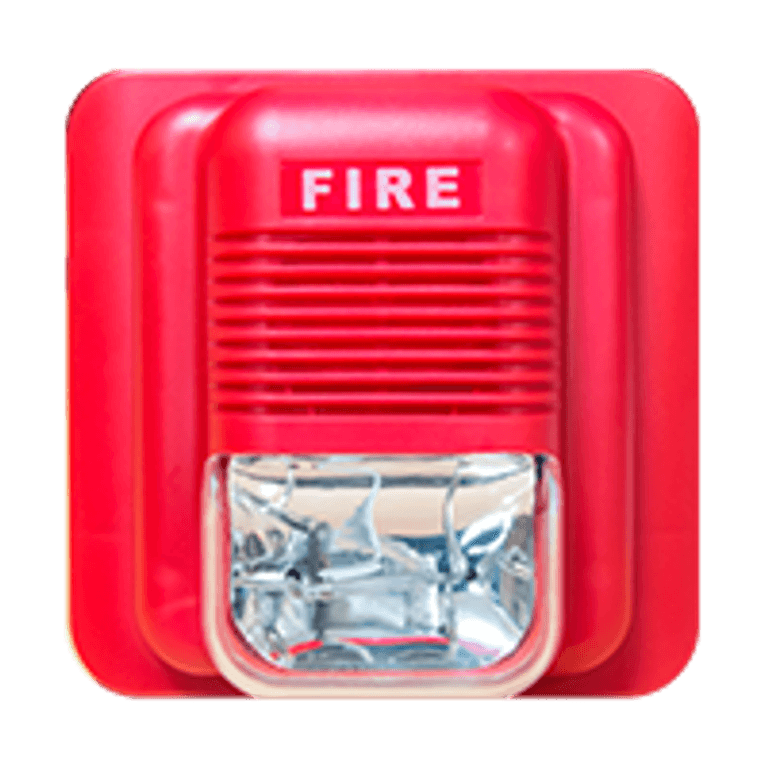sirena-estrobo EPA-183B. Sirena con Estrobo color rojo para sistema de incendio.
