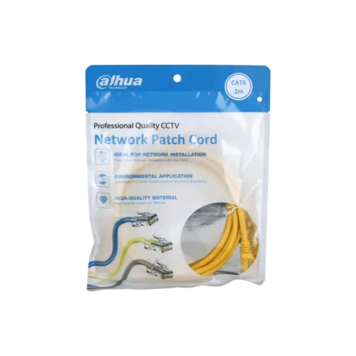 yell DH-PFM972-6U-2-S. Patch cord 2 metro Dahua categoría 6 de 24AWG COLOR AMARILLO