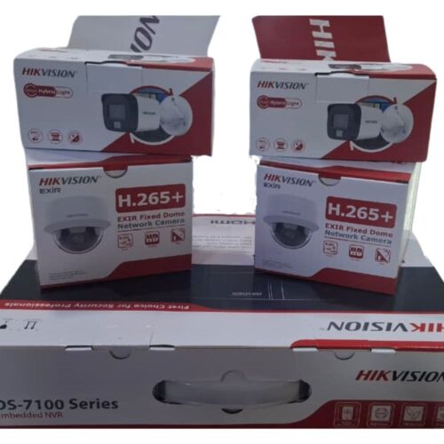 Kit IP Hikvision 4 Cámaras PoE 2 Domo + 2 Bullet con NVR y Disco 1TB