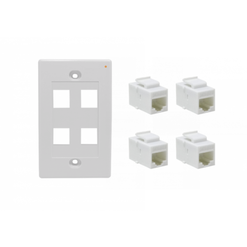 Pack 4-faceplate LinkMade + copla rj45 CAT5E