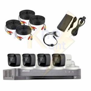 Kit HIK DVR 4 Canales 1080p con 4 Cámaras Bullet 2MP – Sin Disco Duro