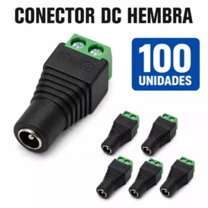 Pack 100 Conectores DC Hembra TKC Pack de 100 conectores DC hembra marca TKC para sistemas CCTV y alimentación eléctrica