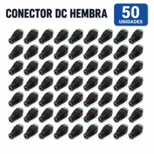 Pack 50 Conectores DC Hembra TKC Pack de 50 conectores DC hembra marca TKC para cámaras CCTV y alimentación eléctrica