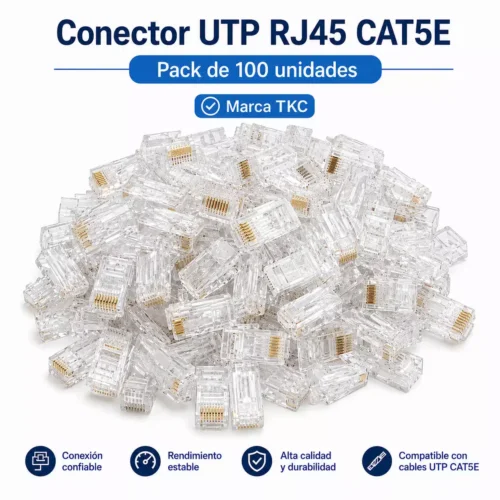 ChatGPT Image 14 ago 2026, 02_33_23 p.m. Conector TKC RJ45 Cat5e *** 100 UNIDADES ***