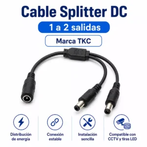 Cable de alimentacion DC Splitter/ Pulpo 1 a 2 Marca TKC