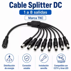 Cable de alimentacion DC Splitter/ Pulpo 1 a 8 Marca TKC