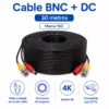 Cable BNC + DC 30 Metros TKC para Cámaras de Seguridad Cable BNC de 30 metros marca TKC