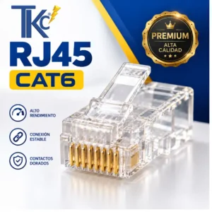 Conector RJ45 Macho UTP CAT6 TKC Unidad Conector TKC RJ45 Macho UTP CAT 6 UNIDAD
