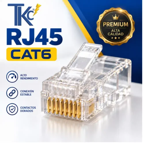 Conector TKC RJ45 Macho UTP CAT 6 UNIDAD