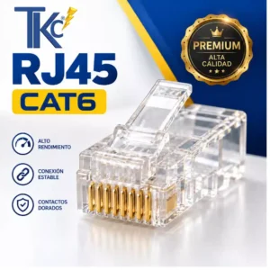 Conector RJ45 Macho UTP CAT6 TKC Unidad Conector TKC RJ45 Macho UTP CAT 6 UNIDAD